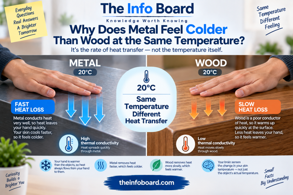 Why Does Metal Feel Colder Than Wood at the Same Temperature?